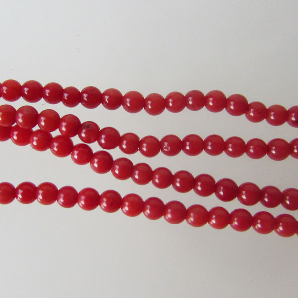 Koraal, rood, 2 mm, per streng