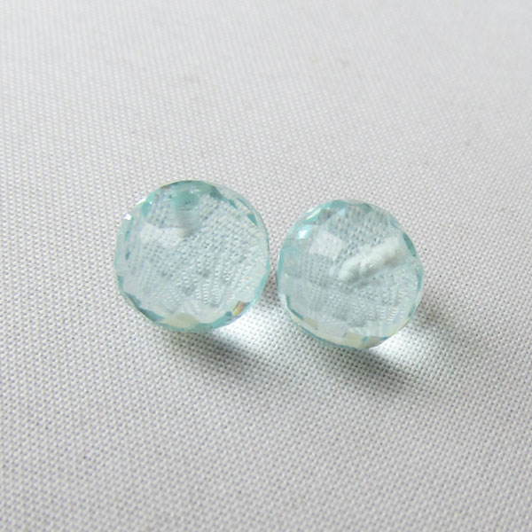 Halfdrilled AQUAMARIJN kraal, rond, 8 mm, gefacetteerd, per stuk