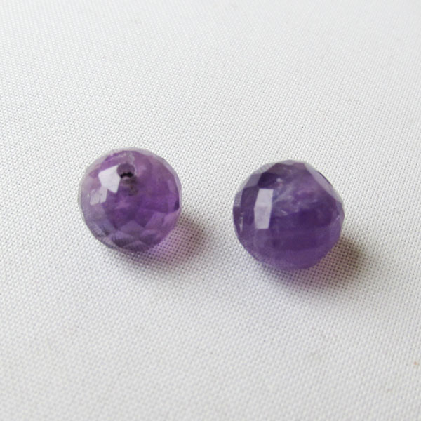 Halfdrilled AMETHIST kraal, rond, 8 mm, HYDROKWARTS, gefacetteerd, per stuk