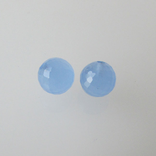 Halfdrilled CHALCEDOON kraal, rond, 8 mm, gefacetteerd, per stuk