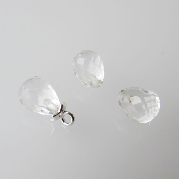 Halfdrilled KRISTAL kraal, drop, 6 x 8 mm, gefacetteerd, per stuk