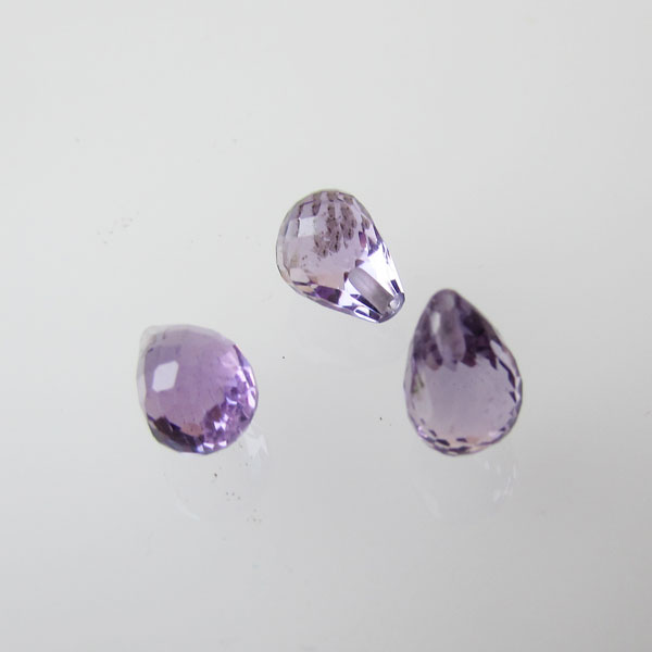 Halfdrilled HYDRO AMETHIST kraal, drop, 6 x 8 mm, gefacetteerd, per stuk
