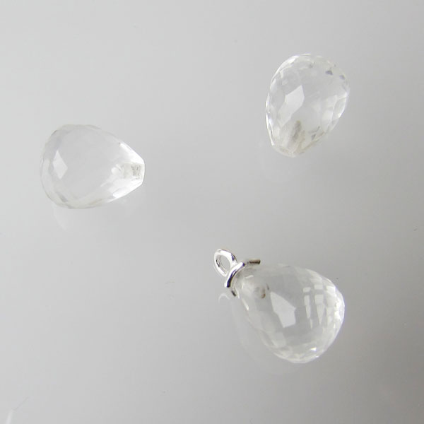 Halfdrilled KRISTAL kraal, drop, 8 x 10 mm, gefacetteerd, per stuk