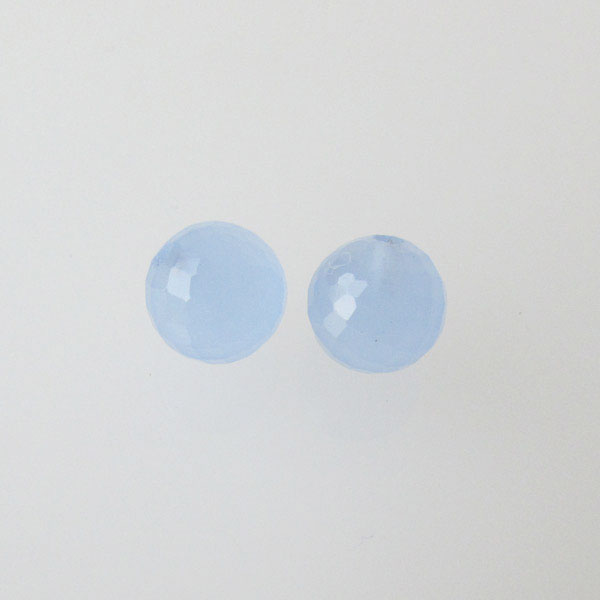 Halfdrilled CHALCEDOON kraal, rond, 6 mm, gefacetteerd, per stuk