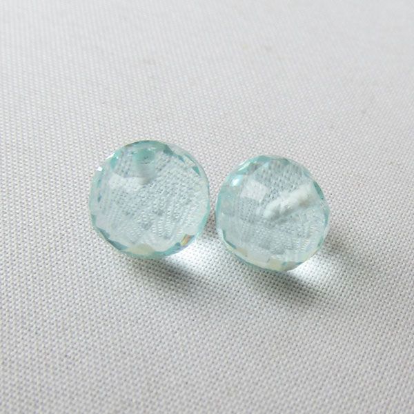 Halfdrilled AQUAMARIJN kraal, rond, 10 mm, gefacetteerd, per stuk