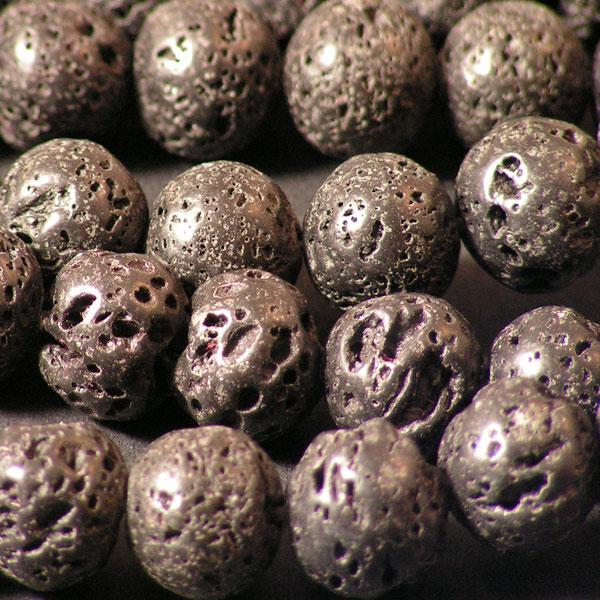 Lava, zwart, 12 mm, per streng