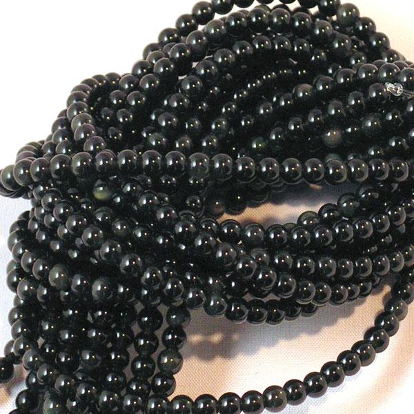 Onyx, 4 mm, rond, verpakt per streng
