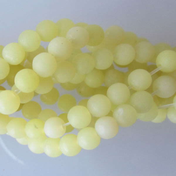 Peridot, rond, Frosted, 4mm, per streng