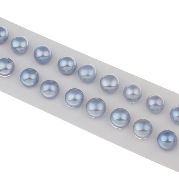 Zoetwaterparel, Skyblue, halfdrilled, 9-9.5 mm, per paar