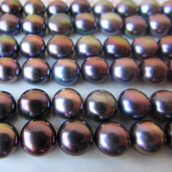 Zoetwaterparel, paars, halfdrilled, 7 mm, per paar, OP = OP !