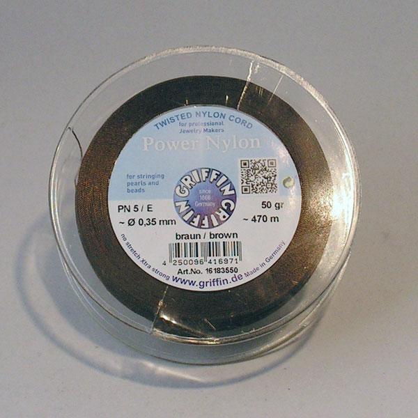 Griffin Nylon Power op spoel, bruin, 0.35 mm x 470 m