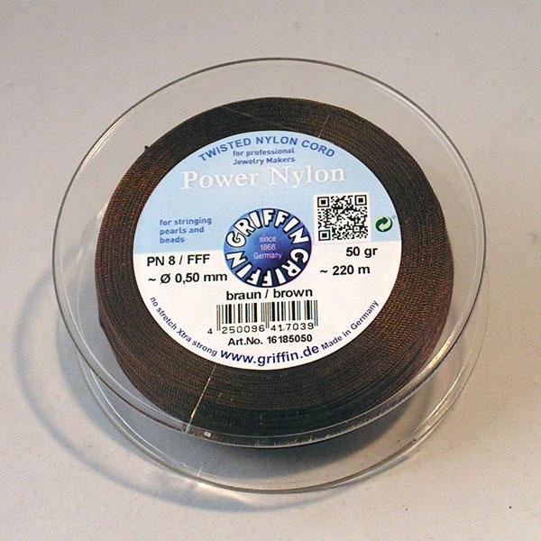 Griffin Nylon Power op spoel, bruin, 0.50 mm x 220 m