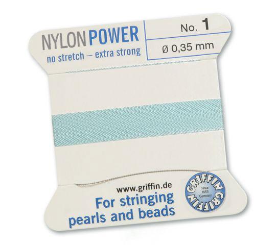 Griffin Nylon Power, lichtblauw, 0.35 mm x 2 m, met naald