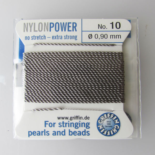 Griffin Nylon Power, grijs, 0.90 mm x 2 m, met naald
