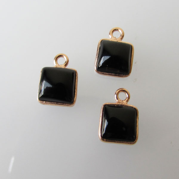 Roze gouden bedeltje, 6-6.5 mm, ONYX, per stuk