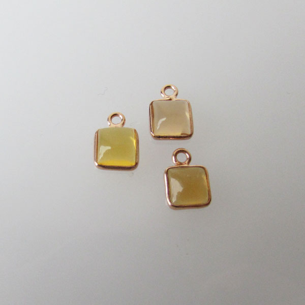 Roze gouden bedeltje, 6-6.5 mm, CITRIEN, per stuk