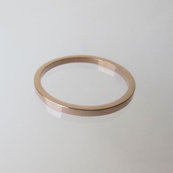 Edelstalen (316) roze vergulde ring, 1.5 mm breed, aanschuifring, maat 18 per stuk