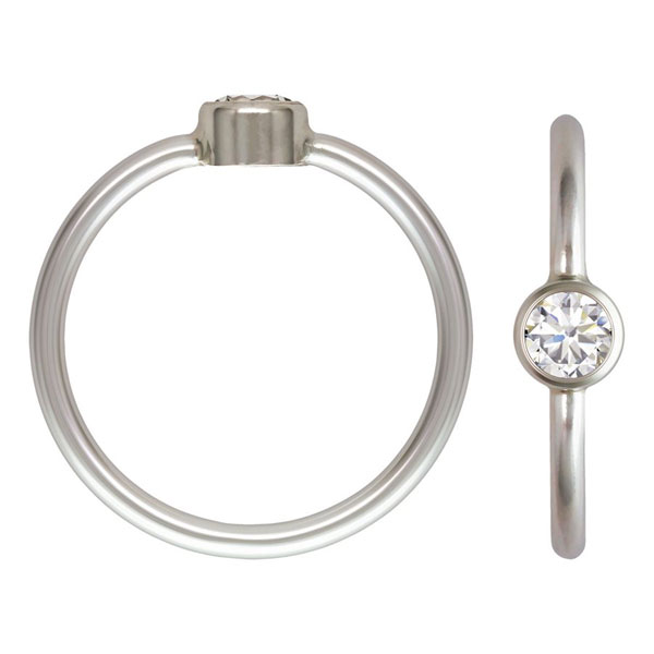 Sterling zilveren (925) Ring, 4 mm zirkonia, maat 16.5, verpakt per stuk