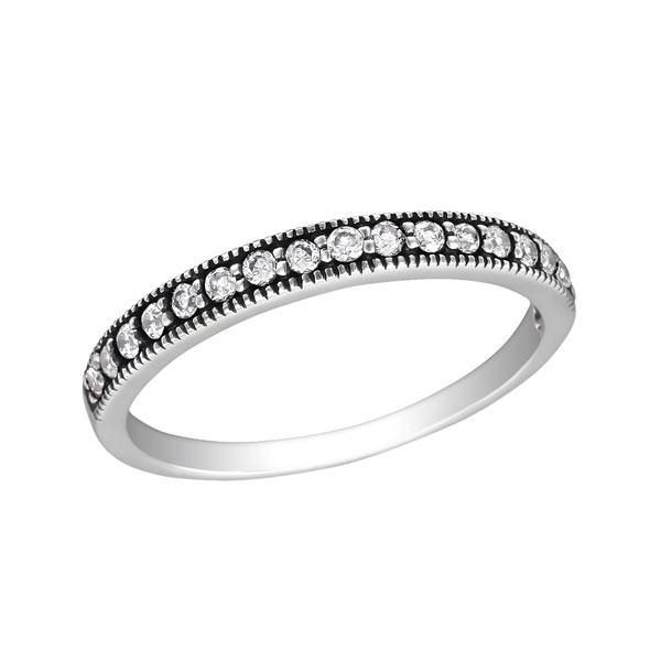 Sterling zilveren (925) ring, zirkonia, MAAT 16.5, per stuk