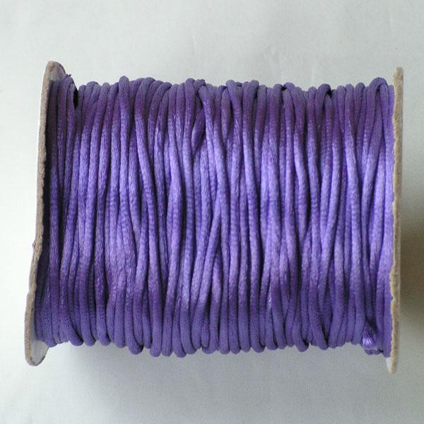 Satijnkoord, paars, 2 mm, per 90 meter