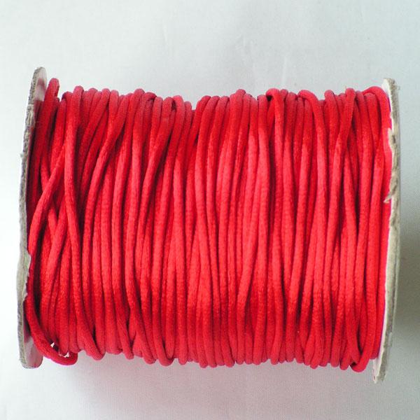 Satijnkoord, rood, 2 mm, per 90 meter
