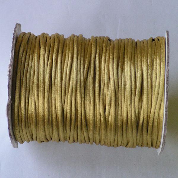 Satijnkoord, goudgeel, 2 mm, per 90 meter