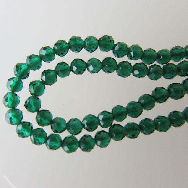 Spinel, Groen, facet, 2 mm, verpakt per streng