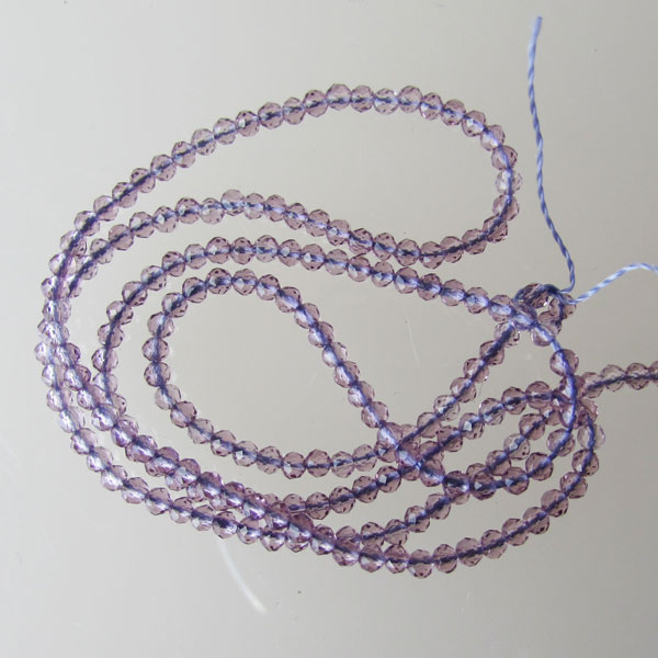 Spinel, Paars, facet, 2 mm, verpakt per streng