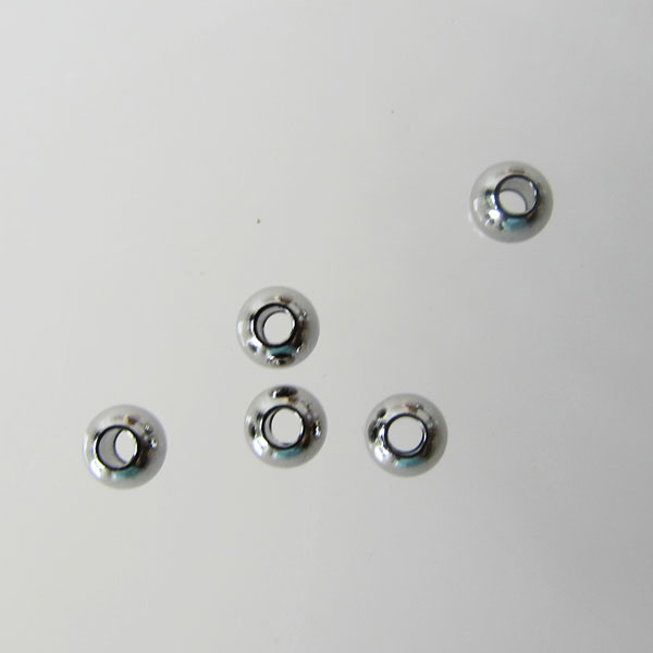 Edelstaal RVS kraal (316), 3 mm, rijggat 1.2 mm, verpakt per 100 stuks