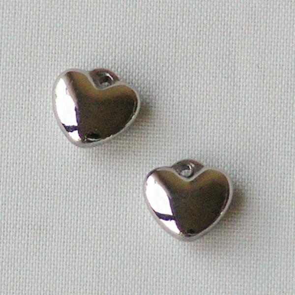 Edelstalen RVS bedeltje (316), hartje, 7 x 8 mm, per 10 stuks