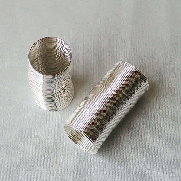 Edelstalen RVS memory wire spiraalring, 0.6 x 20 mm, per 65 loops