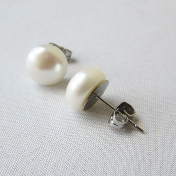 Edelstaal oorstekers met 8 mm plaatje, per 100 stuks