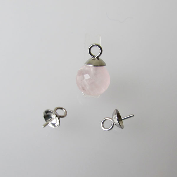 Edelstalen (316) RVS hangeroog, met pinnetje, 7 x 5 mm, verpakt per stuk
