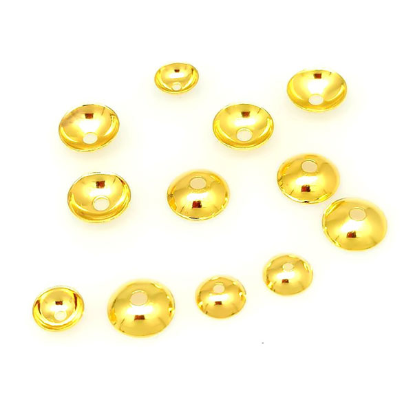 G.P. Edelstalen Kralenkapje, 3 x 0.9 mm, per 10 stuks