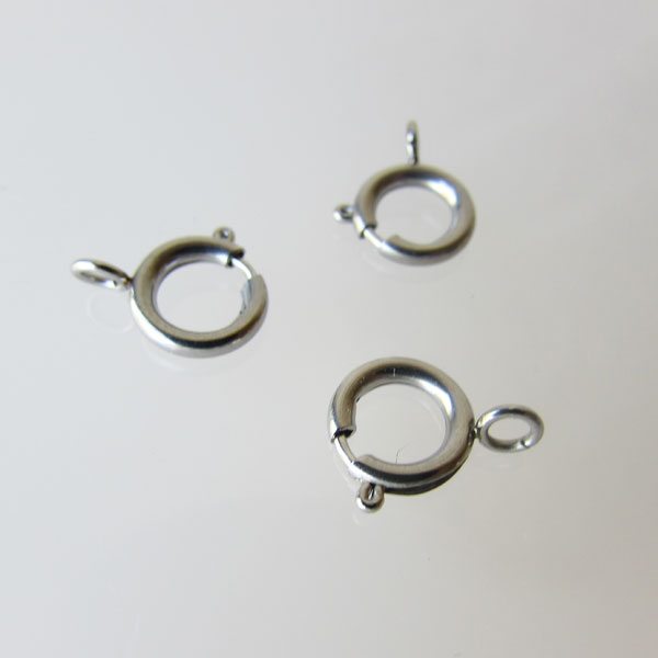 Edelstalen RVS springslot- veerring (316), 9 mm, verpakt per 10 stuks, OP = OP !