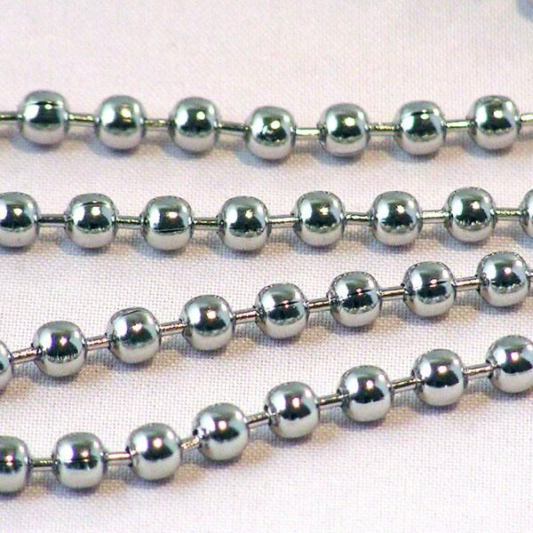 Edelstaal (316) RVS bolletjesketting, 2 mm, verpakt per meter