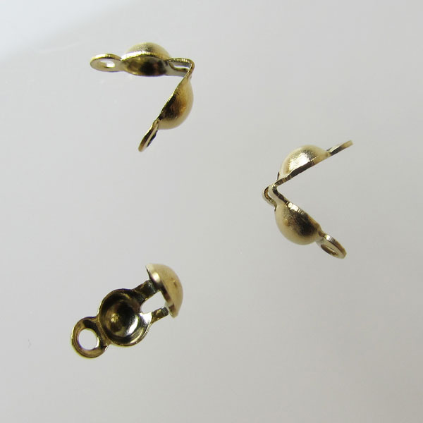 Edelstalen verguld kalot, 3.5 x 5 x 7 mm, verpakt per stuk
