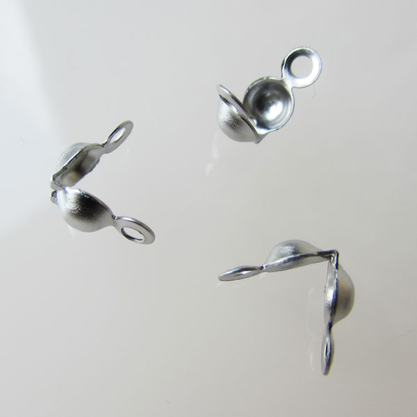 Edelstalen kalot, 3.5 x 5 x 7 mm, verpakt per stuk