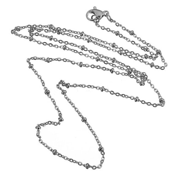 Edelstalen Satelliet ketting, 59 cm, verpakt per stuk