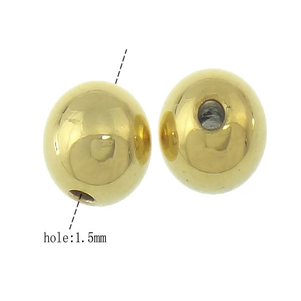 Edelstalen kraal, Gold plated, 4 mm, verpakt per stuk