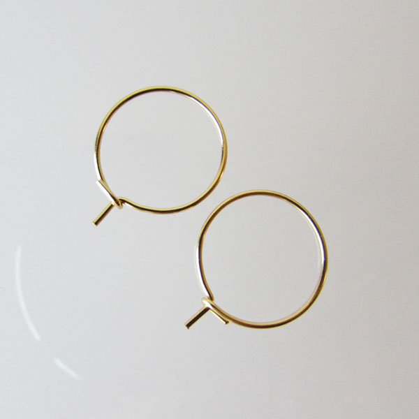 Edelstaal oorring, verguld, 15 x 0.7 mm, per 10 stuks