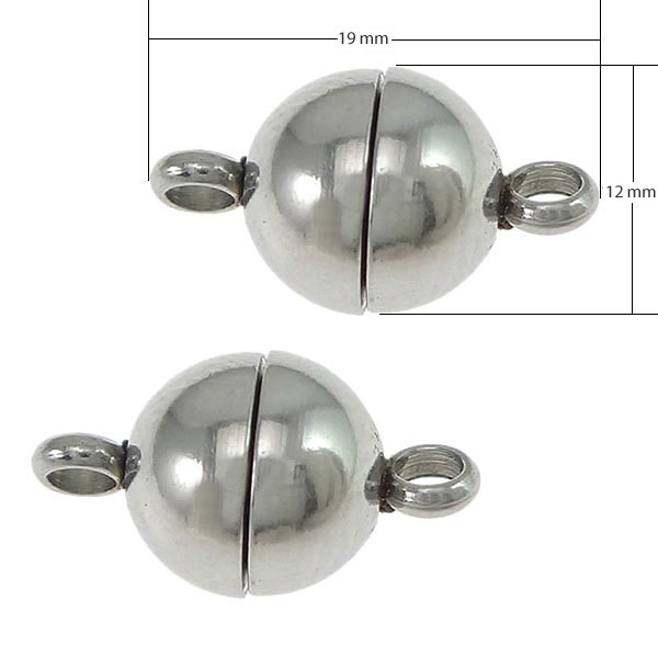 Edelstalen RVS magneetslot, 12 mm, per stuk, OP = OP !