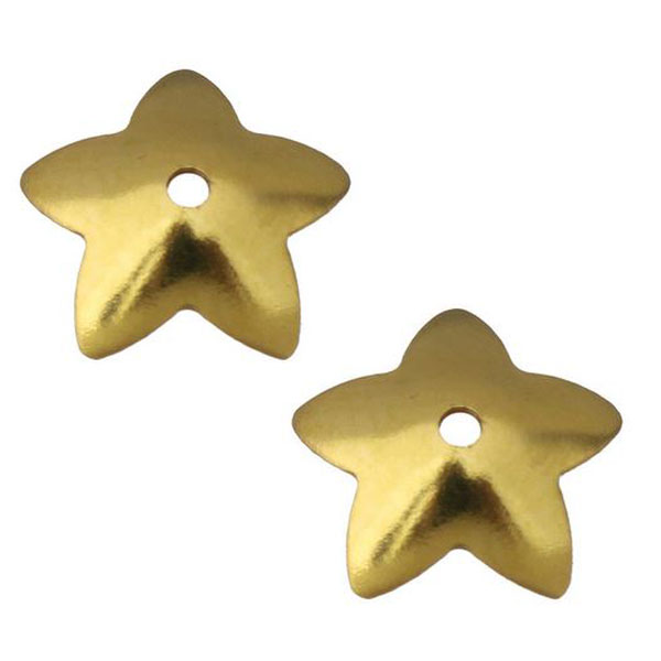 Verguld Edelstaal (316) RVS kralenkap, 7.5 mm, verpakt per 10 stuks
