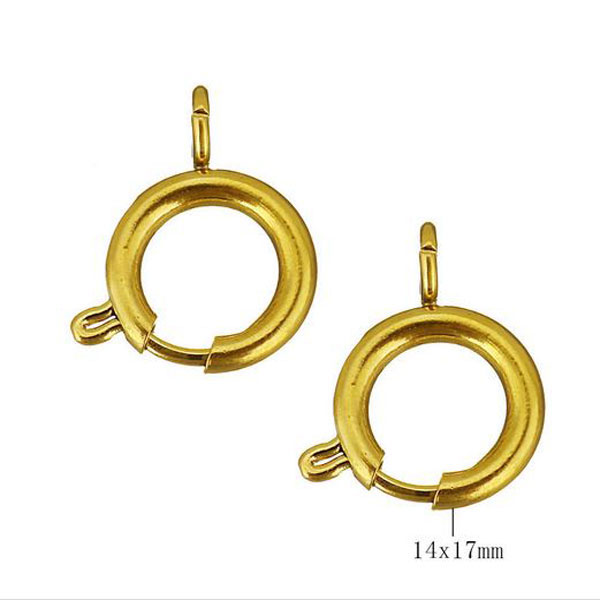 Vergulde RVS Springslot, 14 x 19 mm, per stuk