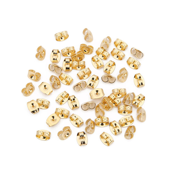 G.P. Edelstalen vlindertje, achterkantje voor oorsteker, 4.5 x 6 mm, per 10 stuks