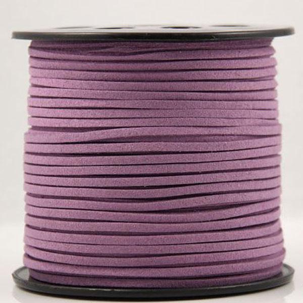 Suedekoord, 3 mm, lichtpaars, per rol van 91 meter