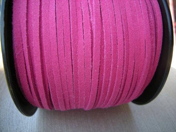Suedekoord, 3 mm, fuchsia, per rol van 91 meter