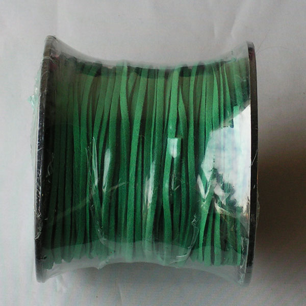 Suedekoord, 3 mm, donker groen, per rol van 91 meter