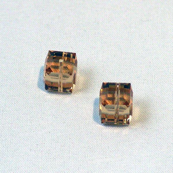 Swarovski® kubus kraal, 8 x 8 x 8 mm, Light Colorado Topaz, verpakt per stuk