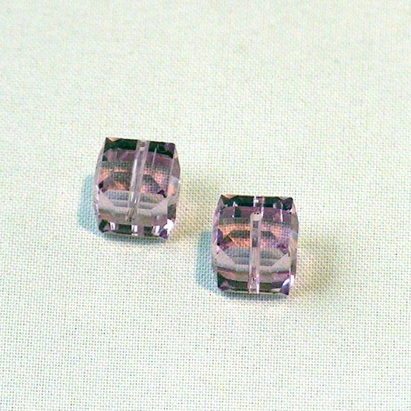 Swarovski® kubus kraal, 8 x 8 x 8 mm, Light Amethist, verpakt per stuk